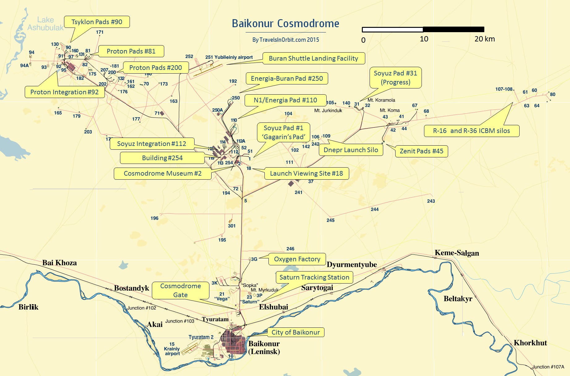 Mapa de Baikonur
