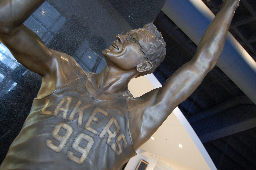 A statue of George Mikan (1924-2005) in the lobby area of the Target Center