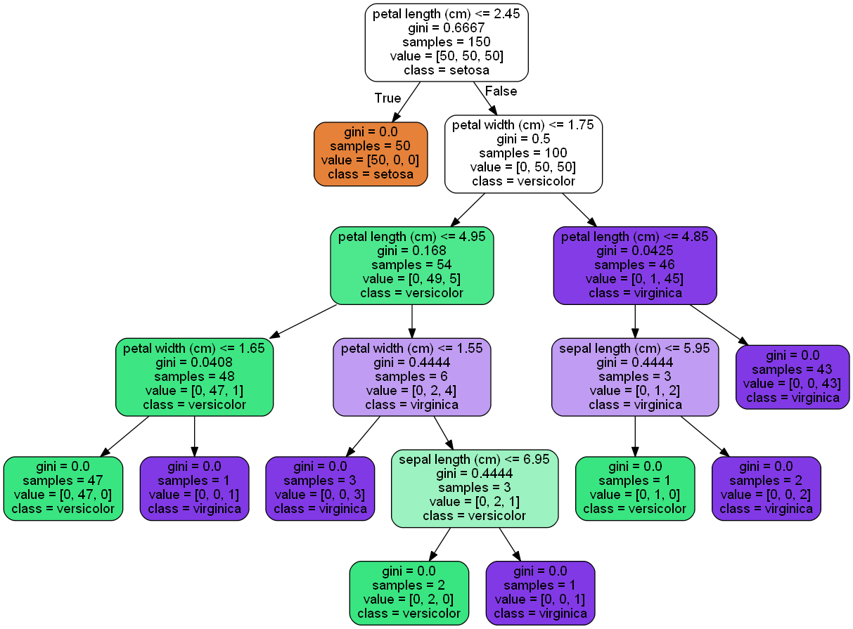 Iris dataset decision tree