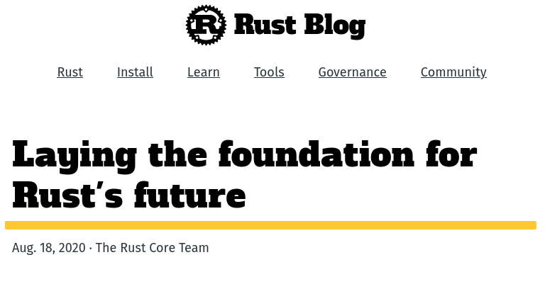 Laying the foundation for Rust's future