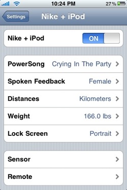 Configuración de Nike+ en iPod Touch
