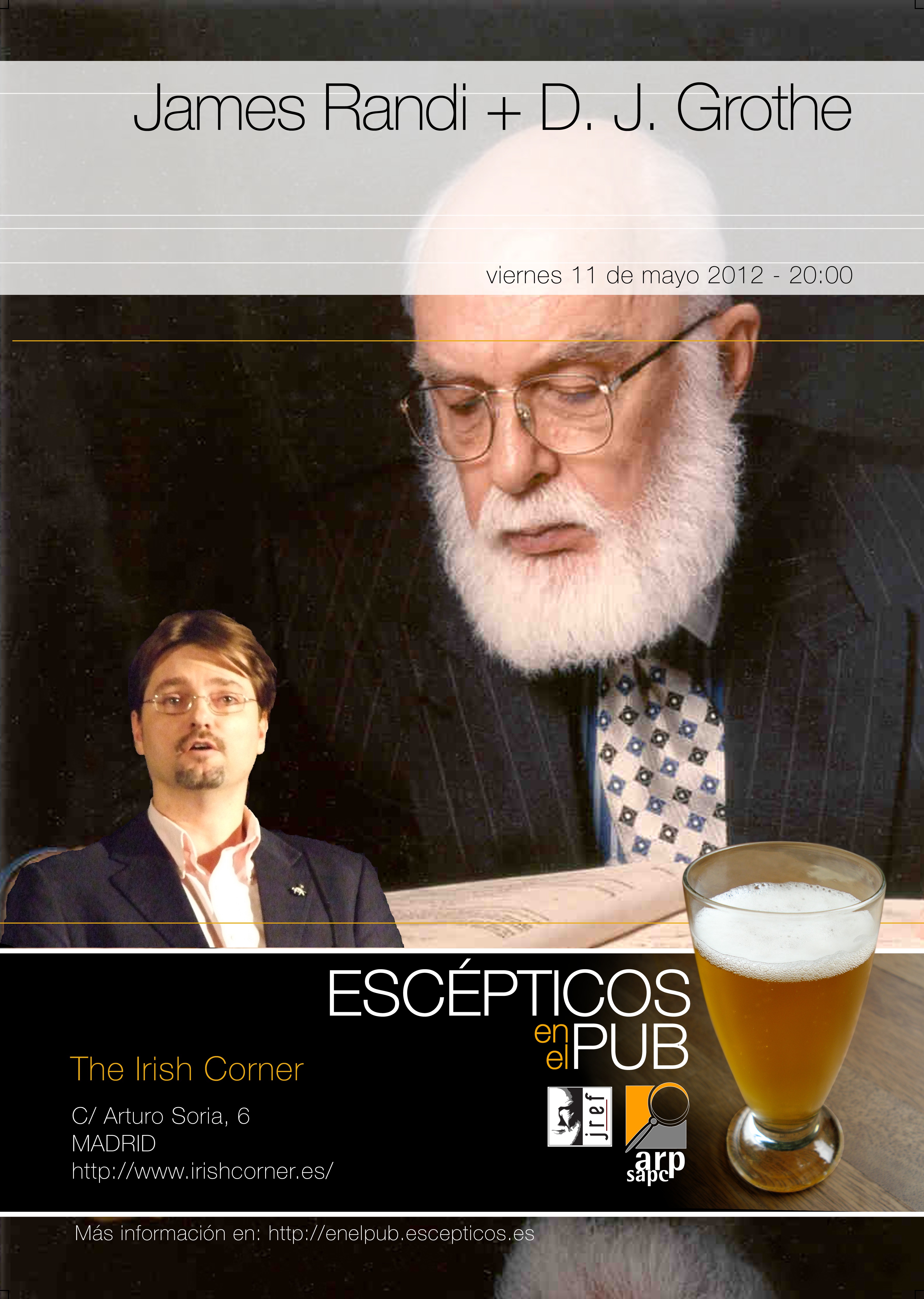 James Randi y DJ Grothe en Escépticos en el Pub Madrid