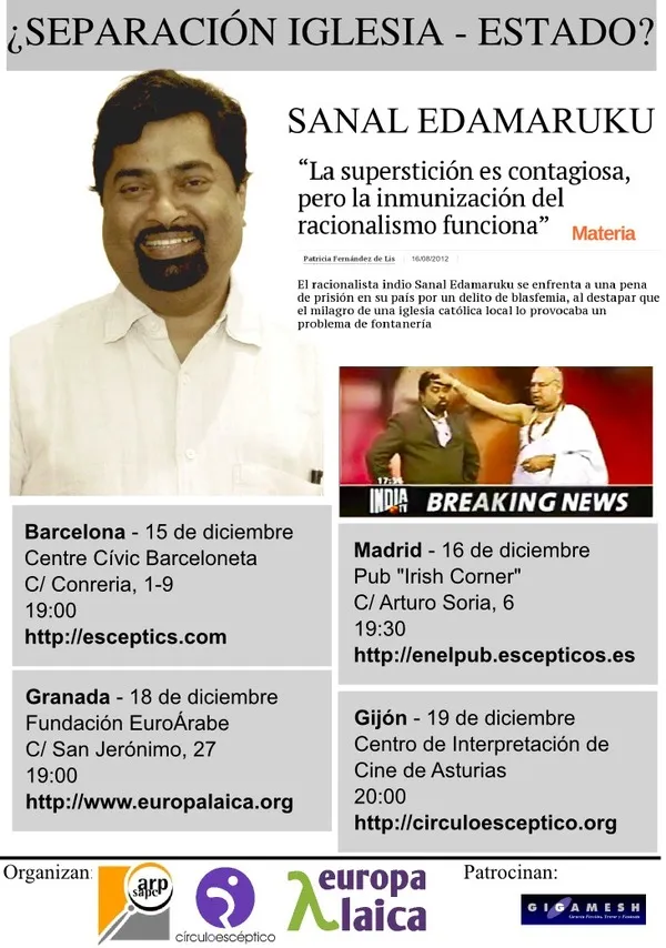 Sanal Edamaruku en España