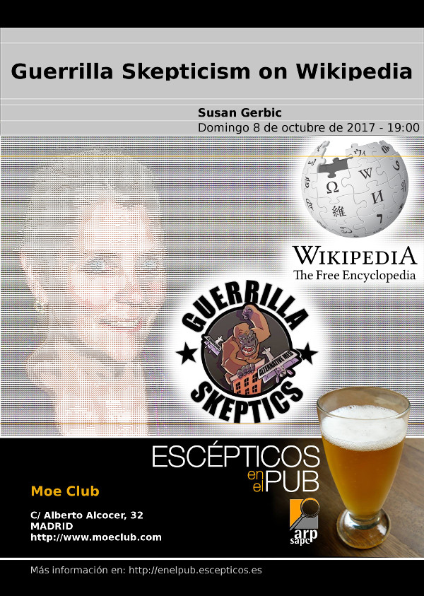 Susan Gerbic in Skeptics in the Pub Madrid
