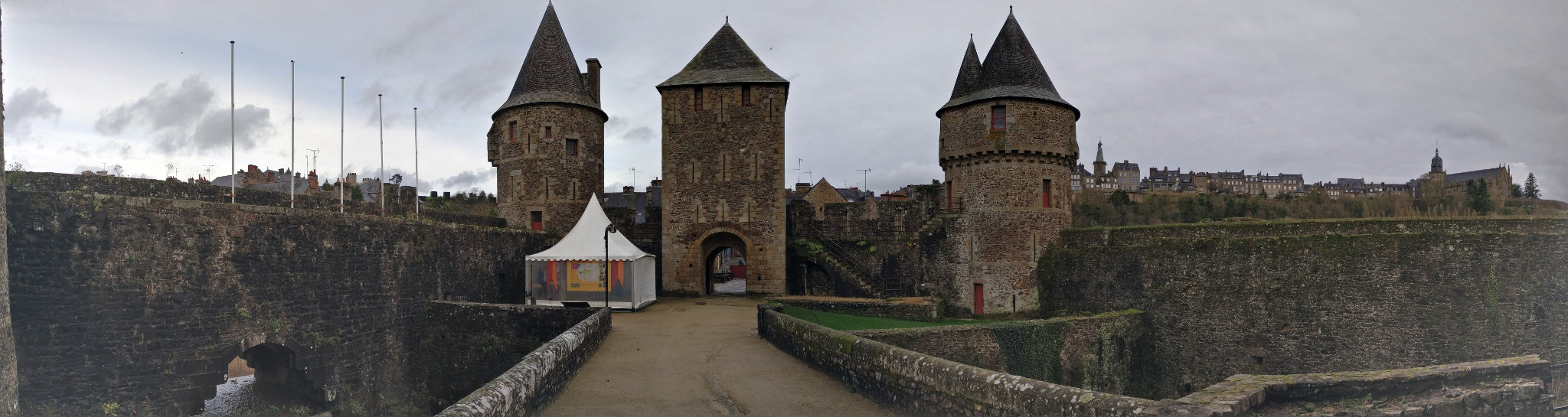Panoramic inside Fougères Castle